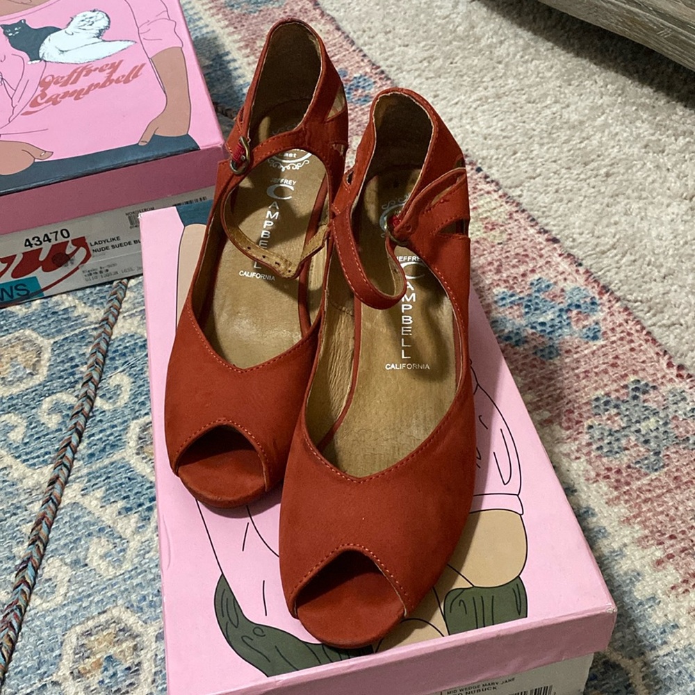 Jeffrey Campbell Red Peep-Toe Heels